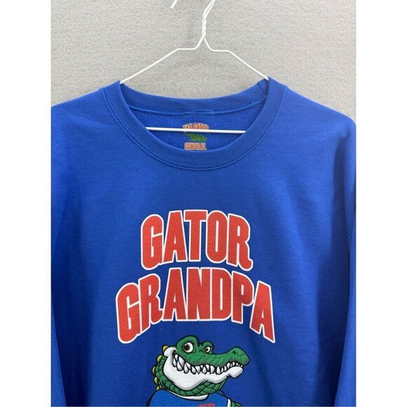 Tailgator Central Blue Long Sleeve Gator Grandpa Florida Pullover Sweatshirt Lar - Picture 5 of 5